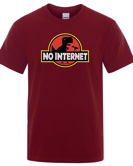 Męski T-shirt z napisem "NO INTERNET"