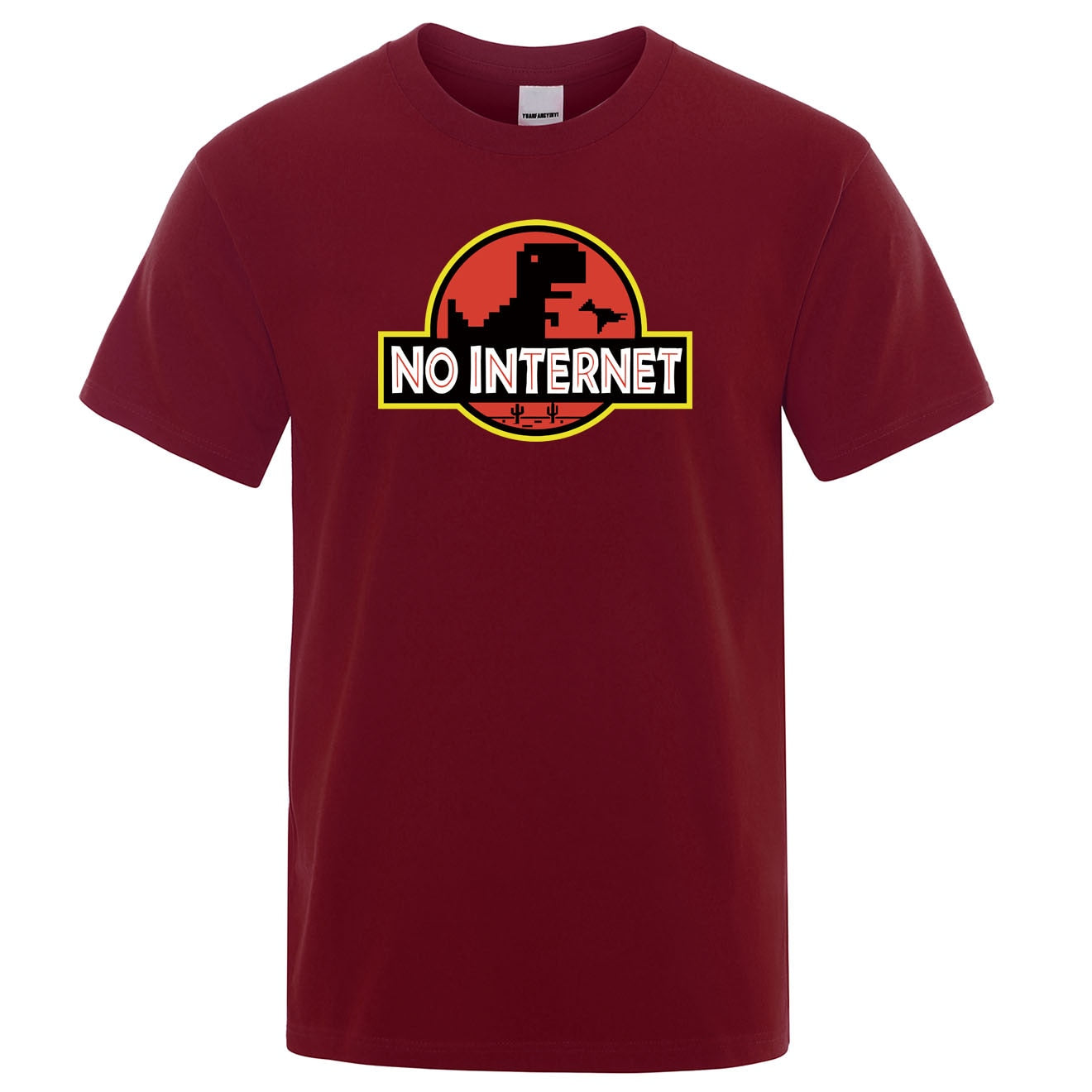 Męski T-shirt z napisem "NO INTERNET"