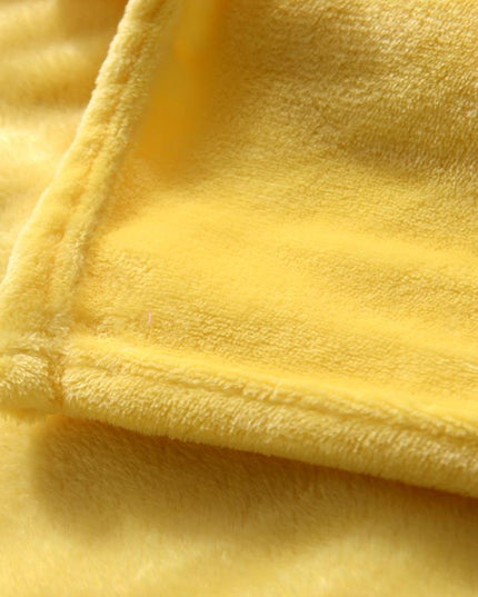 Koc flanelowy ciepły w żółtym kolorze