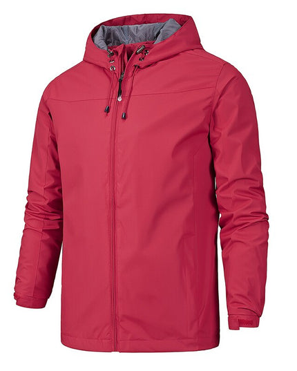 Męska kurtka przejściowa przeciwdeszczowa klasyczna z kapturem