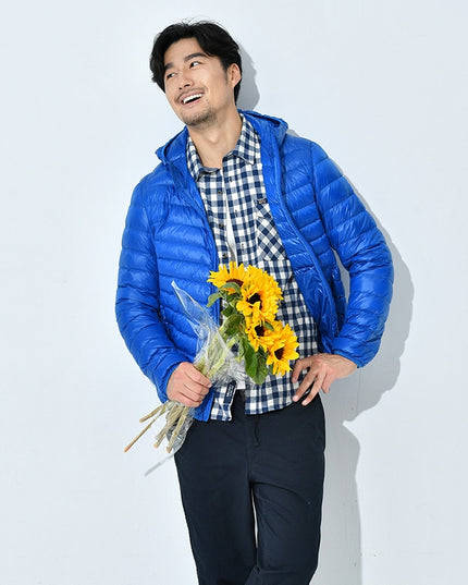 Męska kurtka zimowa pikowana z kapturem