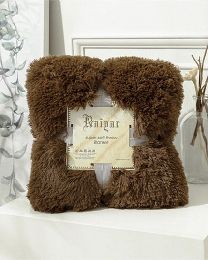 Miękki koc z długim włosiem