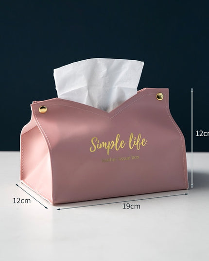 Pudełko na chusteczki skórzane z napisem