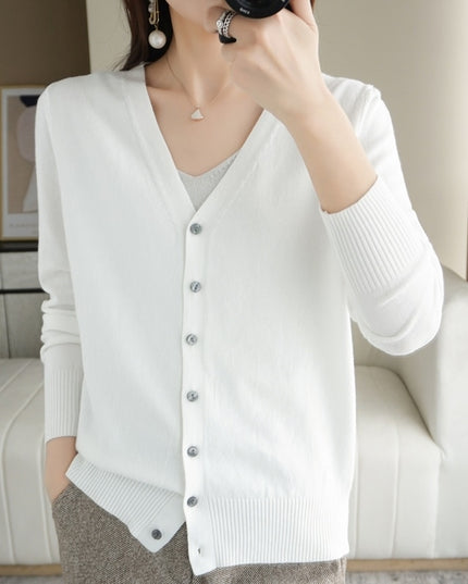 Damski sweter typu kardigan zapinany na guziki