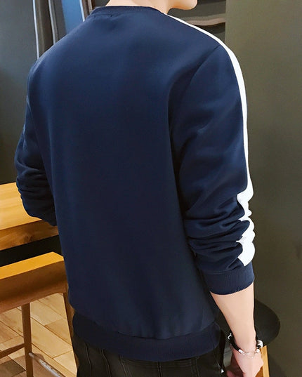 Męska bluza bez kaptura z paskiem na rekawach