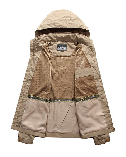 Męska kurtka przejściowa przeciwdeszczowa z kapturem