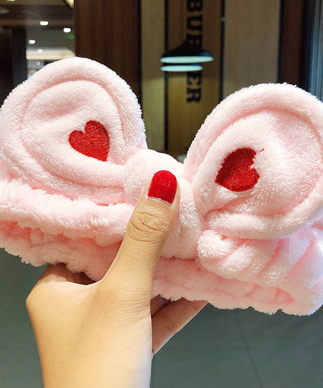 Opaska do włosów z kokardą z sercami