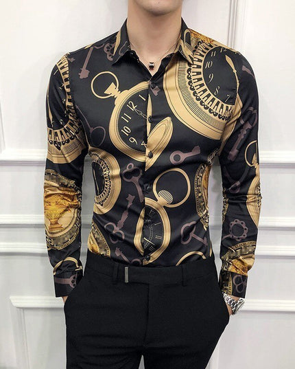 Męska koszula dopasowana we wzory