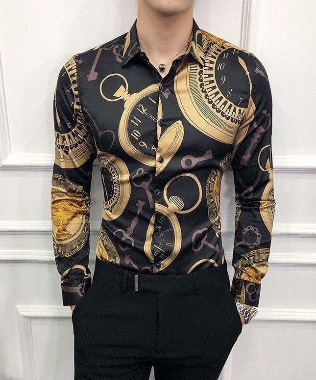 Męska koszula dopasowana we wzory