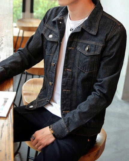 Męska kurtka jeansowa klasyczna o prostym kroju