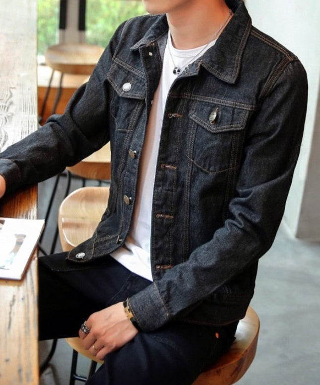 Męska kurtka jeansowa klasyczna o prostym kroju