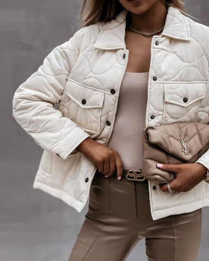 Damska kurtka zimowa krótka z kieszeniami