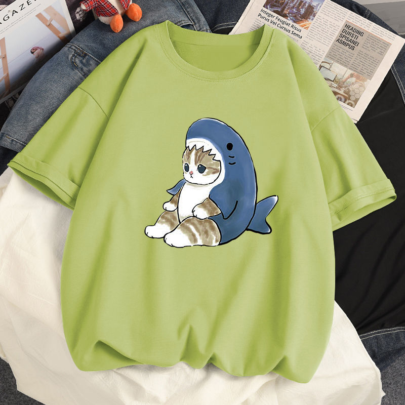 Damski T-shirt z motywem kotka