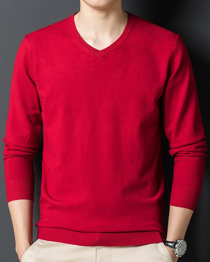 Męski sweter z dekoltem w serek