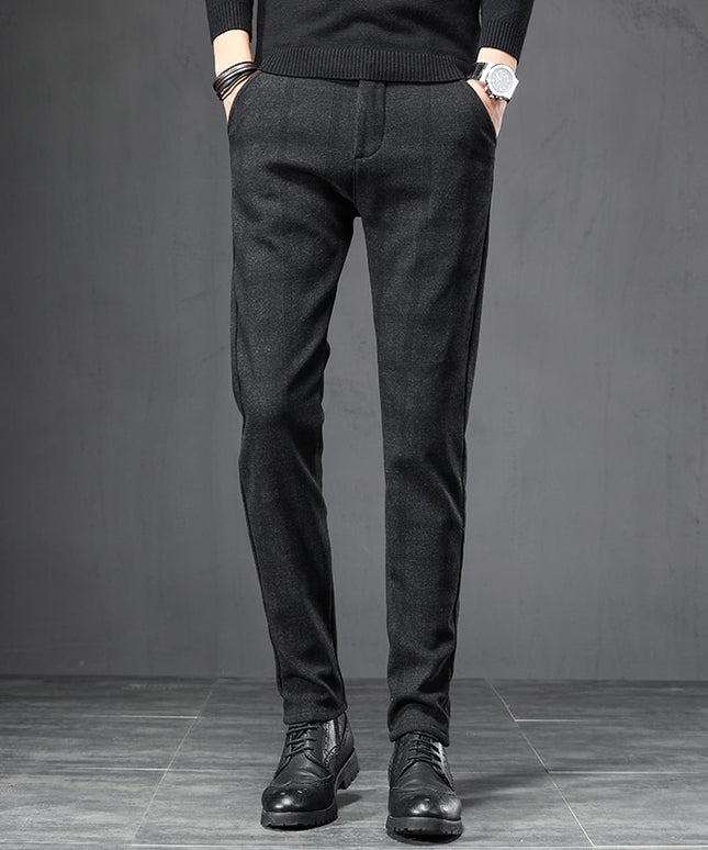 Męskie spodnie chinosy w kratkę