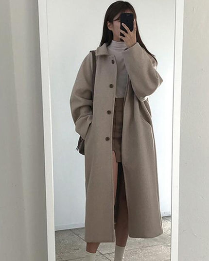 Damski płaszcz zimowy długi czterorzędowy