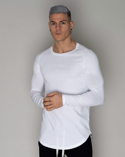 Męska koszulka z długim rękawem o prostym kroju