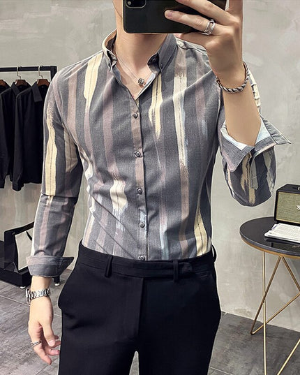 Męska koszula o dopasowanym kroju w paski