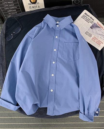 Męska koszula gładka o kroju oversize