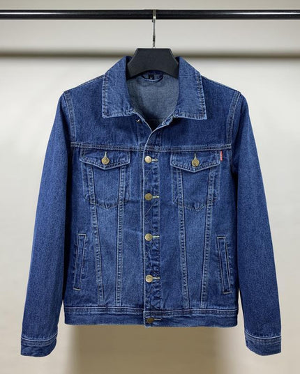 Męska kurtka jeansowa klasyczna o prostym kroju