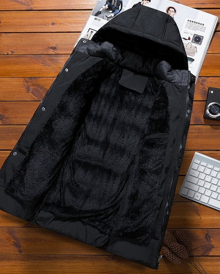 Męska kurtka zimowa ocieplana pikowana z kapturem