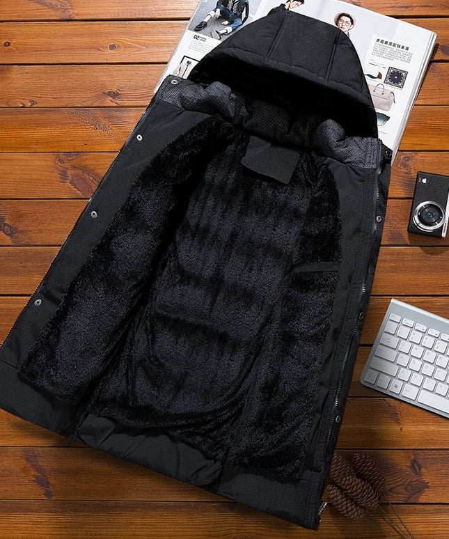 Męska kurtka zimowa ocieplana pikowana z kapturem