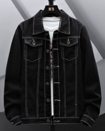 Męska kurtka jeansowa klasyczna z przeszyciami