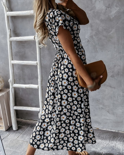 Sukienka midi w kwiatki