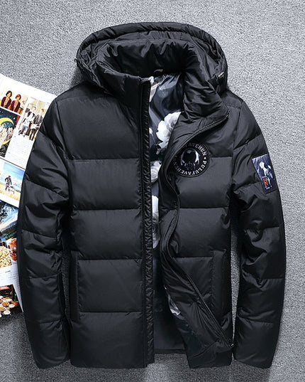 Męska kurtka zimowa ocieplana z kapturem