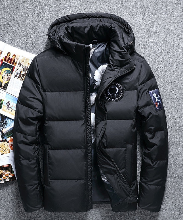 Męska kurtka zimowa ocieplana z kapturem