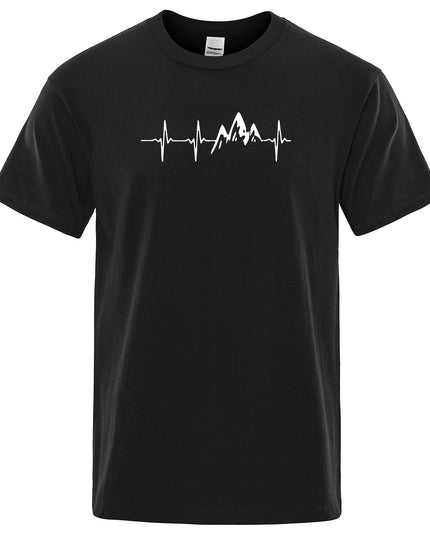 Męski T-shirt z nadrukiem z motywem gór