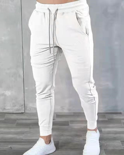 Męskie spodnie dresowe z wiązaniem i zwężanymi nogawkami