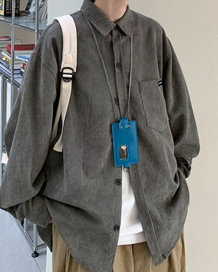 Męska koszula sztruksowa o kroju oversize