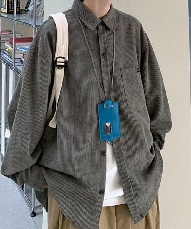 Męska koszula sztruksowa o kroju oversize