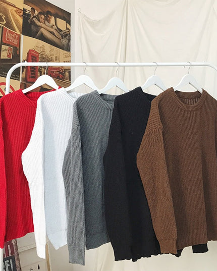 Męski sweter oversize z dekoltem w łódkę