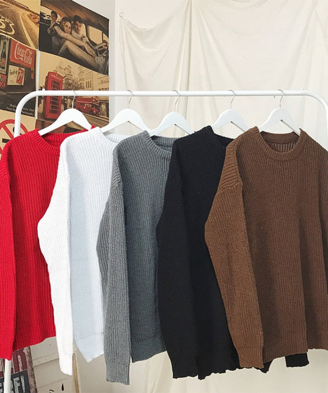 Męski sweter oversize z dekoltem w łódkę