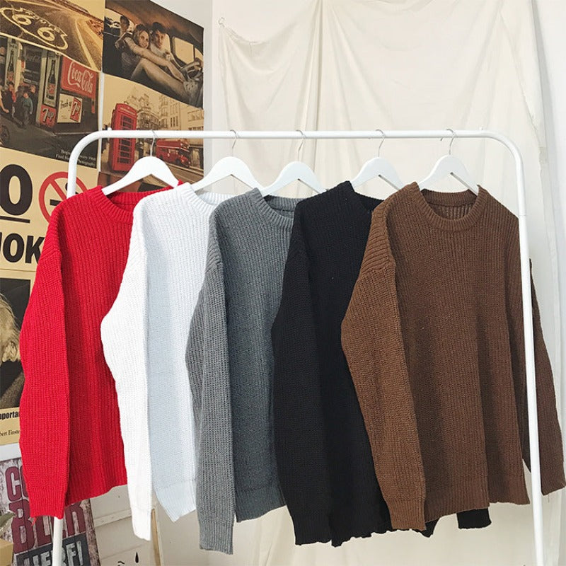 Męski sweter oversize z dekoltem w łódkę