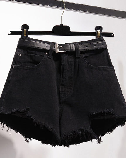 Damskie szorty z wysokim stanem i paskiem