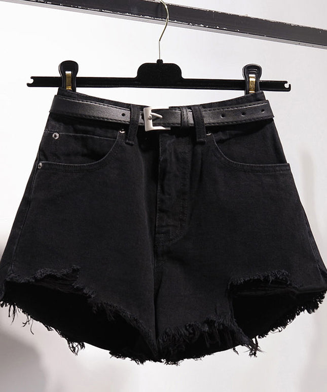 Damskie szorty z wysokim stanem i paskiem