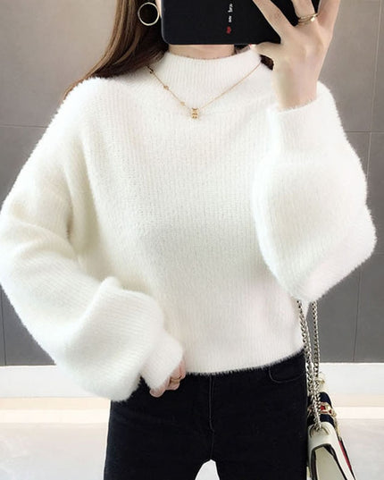 Damski sweter oversize z golfem