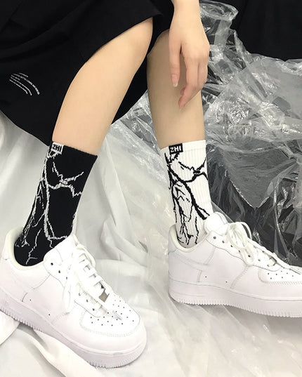 Skarpetki męskie za kostkę wzór błyskawic