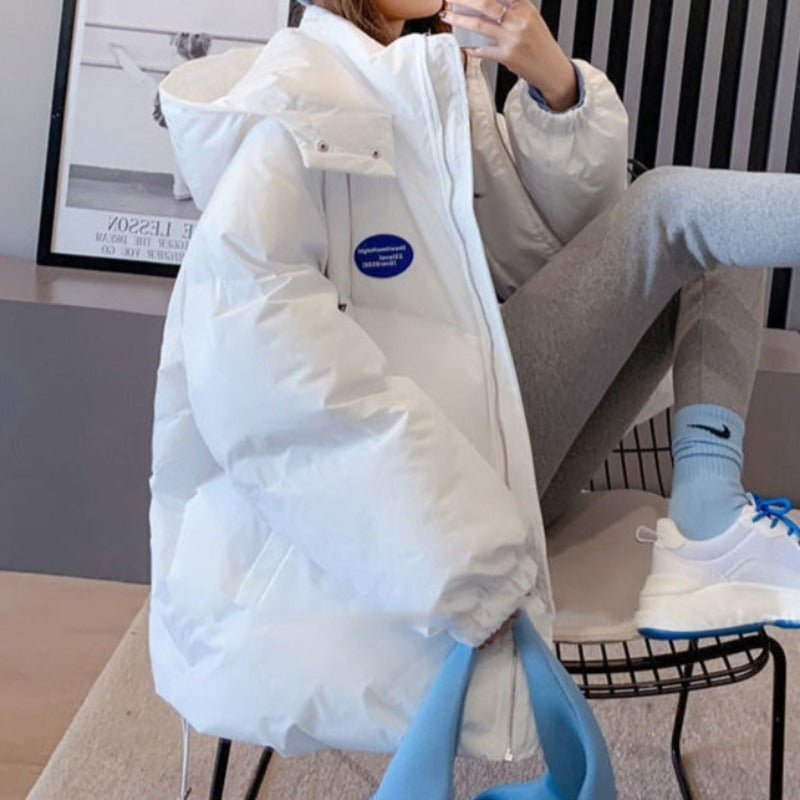 Damska kurtka zimowa oversize z kapturem