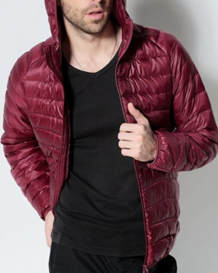 Męska kurtka zimowa pikowana z kapturem