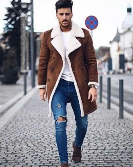 Męski płaszcz z kożuchem