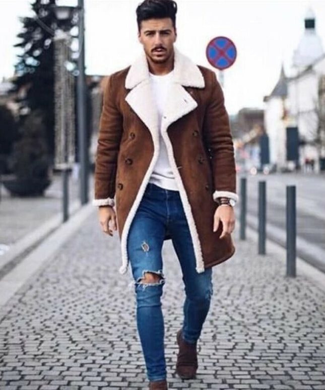 Męski płaszcz z kożuchem