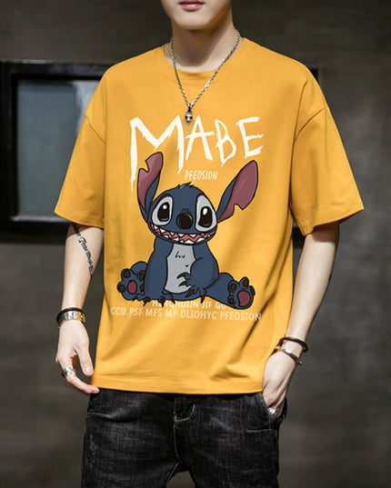 Męski T-shirt kreskówkowym motywem