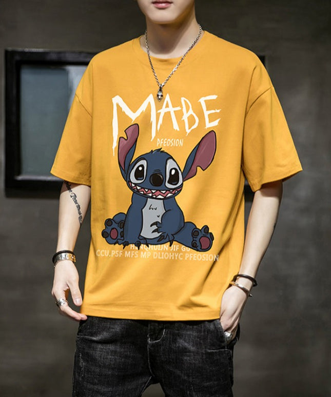 Męski T-shirt kreskówkowym motywem