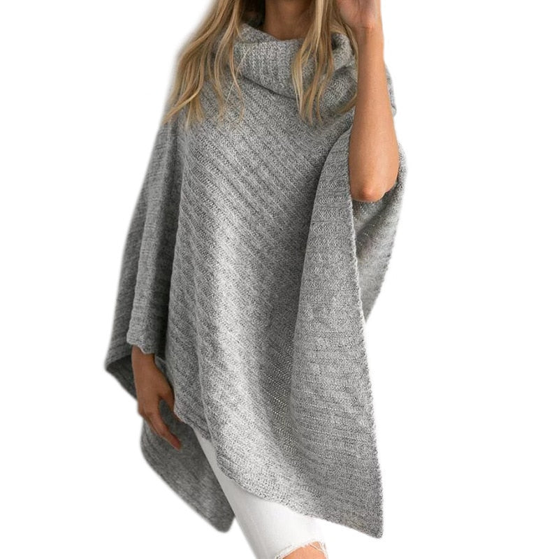 Damski sweter asymetryczny typu ponczo