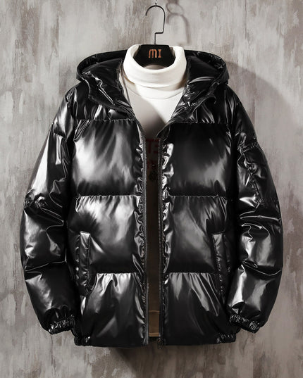 Damska kurtka połyskująca z kapturem