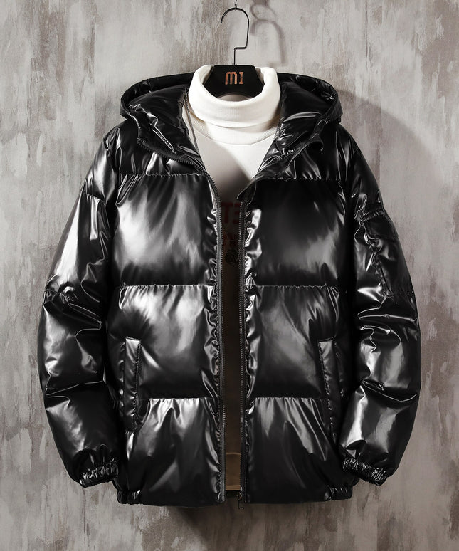 Damska kurtka połyskująca z kapturem